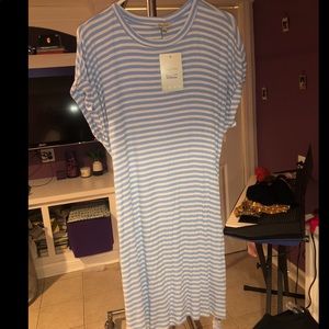 Blue stripped T-Shirt Dress